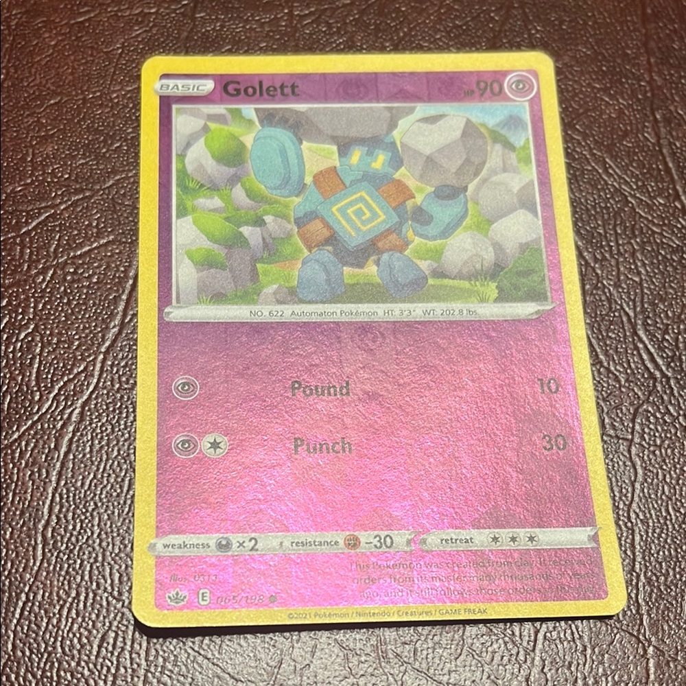 Pokemon Golette Card - Pink and Yellow
